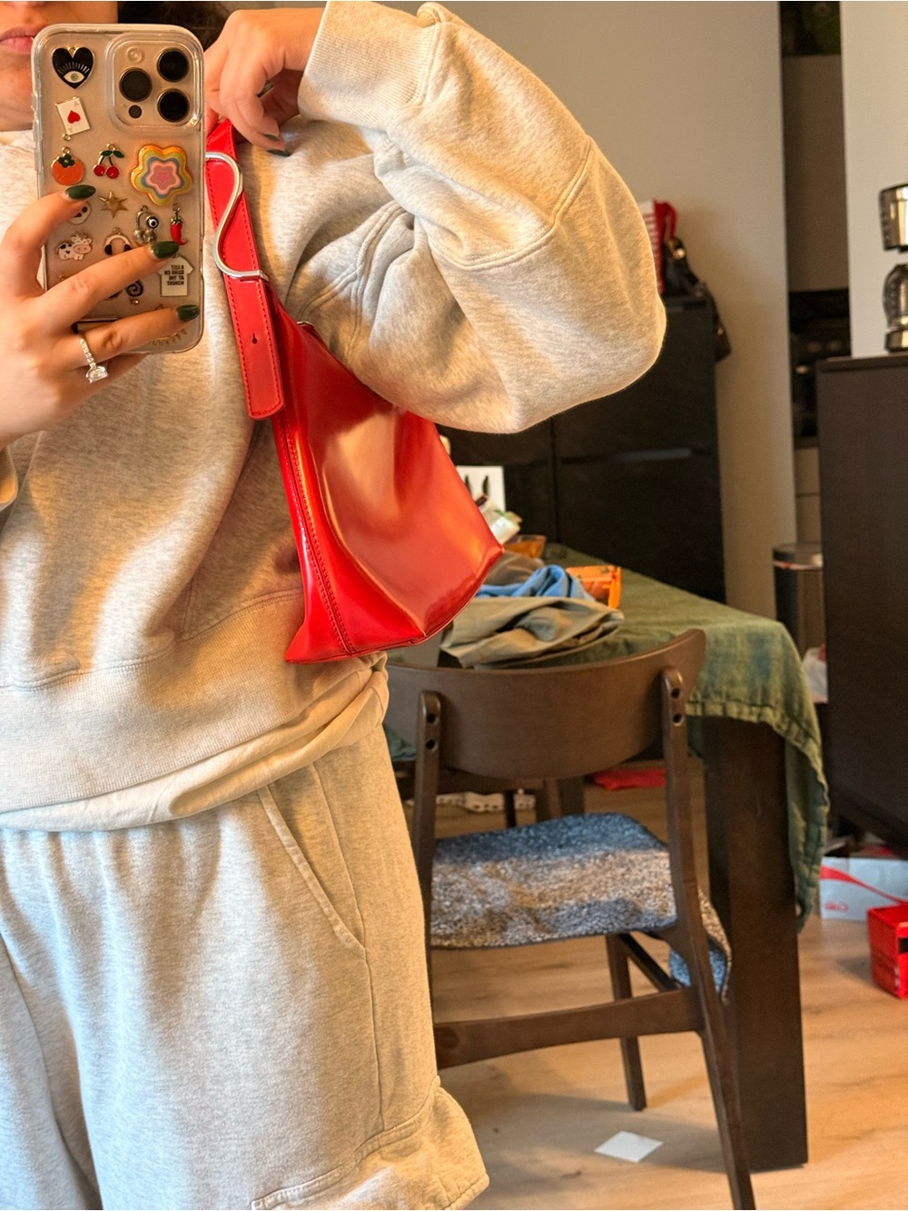 STAUD Red Shoulder Bag
